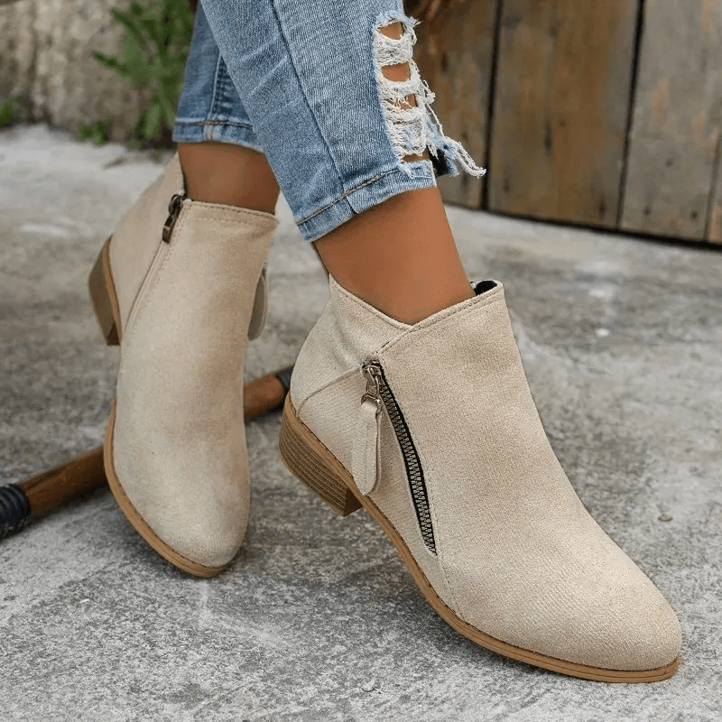 Botine de damă vintage din material textil