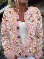 Model de broderie Daisy Bee Cardigan confortabil tricotat