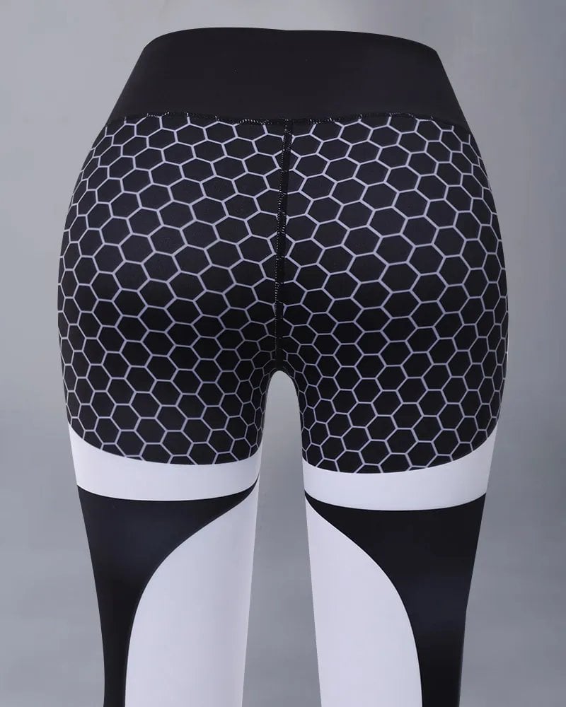 🎁Promoție🌹Leggings sport cu talie înaltă cu bloc de culoare💥