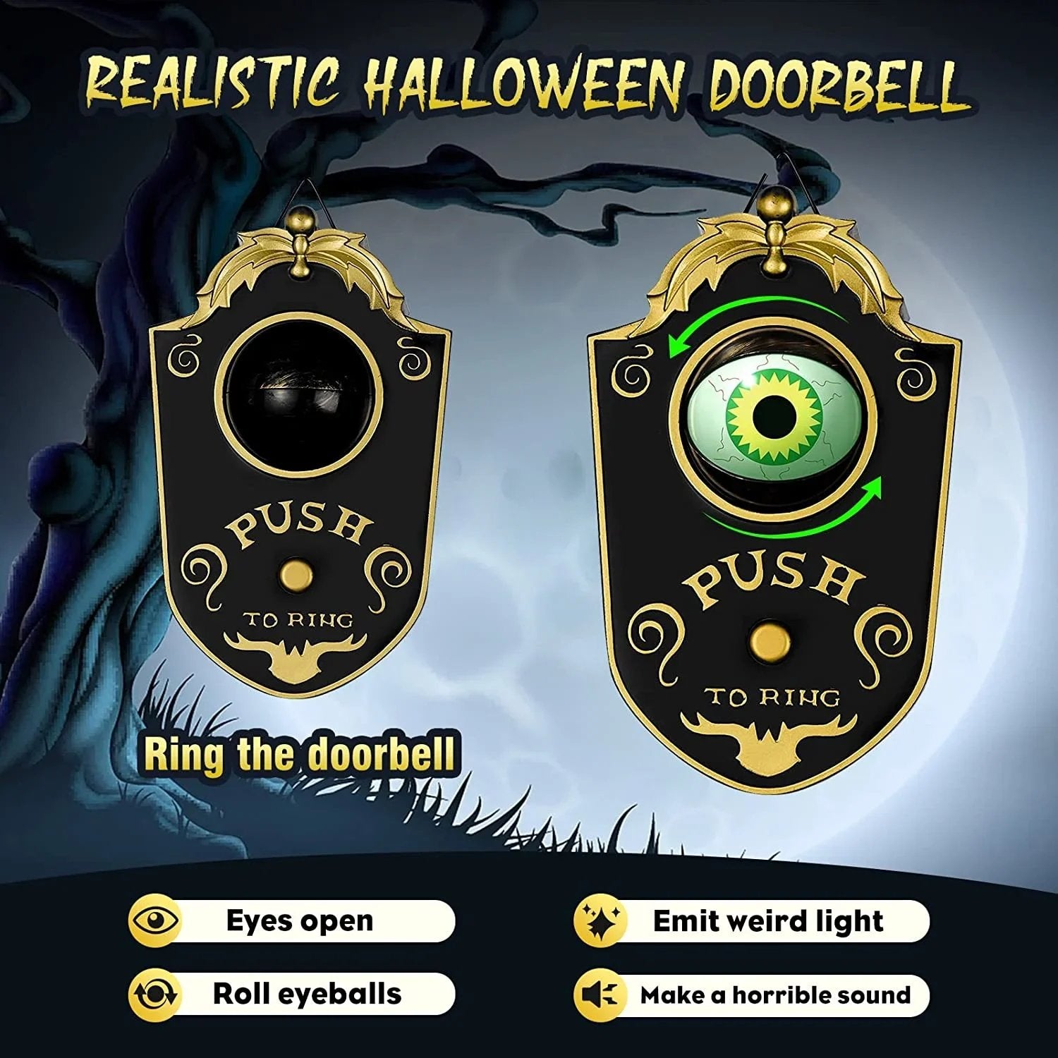 🎃Reducere de 49% pentru Halloween 2024😈One Eyed Demon Doorbell