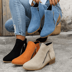 Botine de damă vintage din material textil