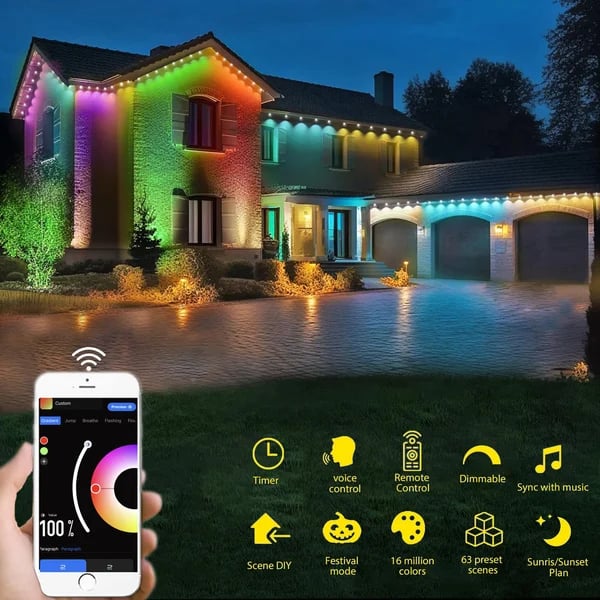 🎅 Crăciun timpuriu 49% ΕΚΠΤΩΣΗ - Lampă LED permanentă Smart Rainbow de exterior - Smartlight 🎁